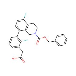 O=C(O)Cc1cccc(-c2ccc(F)c3c2CN(C(=O)OCc2ccccc2)CC3)c1F ZINC000144114070