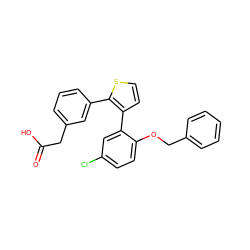 O=C(O)Cc1cccc(-c2sccc2-c2cc(Cl)ccc2OCc2ccccc2)c1 ZINC000001550620