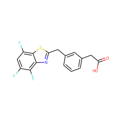 O=C(O)Cc1cccc(Cc2nc3c(F)c(F)cc(F)c3s2)c1 ZINC000000021188