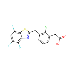 O=C(O)Cc1cccc(Cc2nc3c(F)c(F)cc(F)c3s2)c1Cl ZINC000001485636