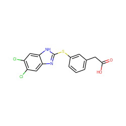 O=C(O)Cc1cccc(Sc2nc3cc(Cl)c(Cl)cc3[nH]2)c1 ZINC001772646089