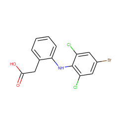 O=C(O)Cc1ccccc1Nc1c(Cl)cc(Br)cc1Cl ZINC000035996614