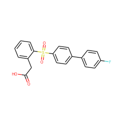 O=C(O)Cc1ccccc1S(=O)(=O)c1ccc(-c2ccc(F)cc2)cc1 ZINC000095585039