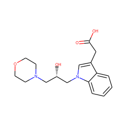 O=C(O)Cc1cn(C[C@@H](O)CN2CCOCC2)c2ccccc12 ZINC000299862186