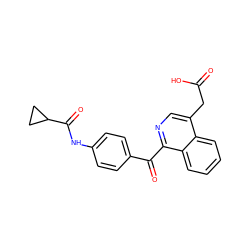 O=C(O)Cc1cnc(C(=O)c2ccc(NC(=O)C3CC3)cc2)c2ccccc12 ZINC000103256295