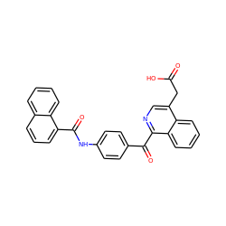 O=C(O)Cc1cnc(C(=O)c2ccc(NC(=O)c3cccc4ccccc34)cc2)c2ccccc12 ZINC000103256284