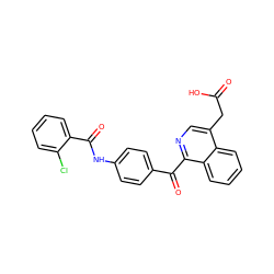 O=C(O)Cc1cnc(C(=O)c2ccc(NC(=O)c3ccccc3Cl)cc2)c2ccccc12 ZINC000084616928