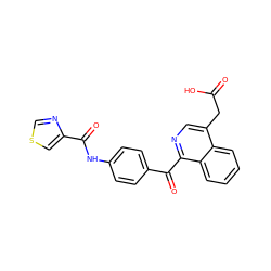 O=C(O)Cc1cnc(C(=O)c2ccc(NC(=O)c3cscn3)cc2)c2ccccc12 ZINC000103256293