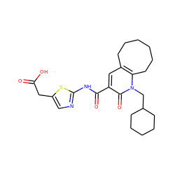 O=C(O)Cc1cnc(NC(=O)c2cc3c(n(CC4CCCCC4)c2=O)CCCCCC3)s1 ZINC000084602219