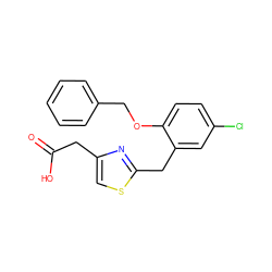 O=C(O)Cc1csc(Cc2cc(Cl)ccc2OCc2ccccc2)n1 ZINC000029129047