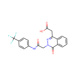 O=C(O)Cc1nn(CC(=O)Nc2ccc(C(F)(F)F)cc2)c(=O)c2ccccc12 ZINC000000599188