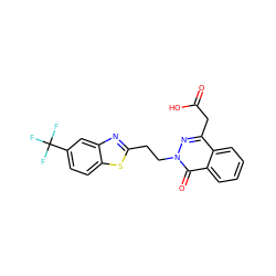 O=C(O)Cc1nn(CCc2nc3cc(C(F)(F)F)ccc3s2)c(=O)c2ccccc12 ZINC000013860808