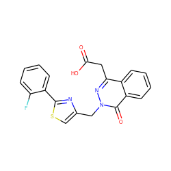 O=C(O)Cc1nn(Cc2csc(-c3ccccc3F)n2)c(=O)c2ccccc12 ZINC000013449073