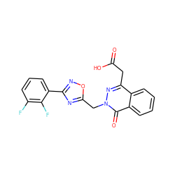 O=C(O)Cc1nn(Cc2nc(-c3cccc(F)c3F)no2)c(=O)c2ccccc12 ZINC000013449035