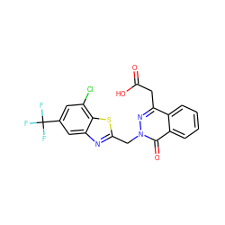 O=C(O)Cc1nn(Cc2nc3cc(C(F)(F)F)cc(Cl)c3s2)c(=O)c2ccccc12 ZINC000013860781