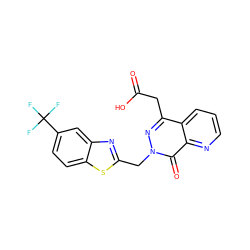 O=C(O)Cc1nn(Cc2nc3cc(C(F)(F)F)ccc3s2)c(=O)c2ncccc12 ZINC000013650640