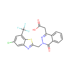 O=C(O)Cc1nn(Cc2nc3cc(Cl)cc(C(F)(F)F)c3s2)c(=O)c2ccccc12 ZINC000013860779