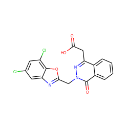 O=C(O)Cc1nn(Cc2nc3cc(Cl)cc(Cl)c3o2)c(=O)c2ccccc12 ZINC000013448973