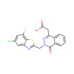 O=C(O)Cc1nn(Cc2nc3cc(Cl)cc(F)c3s2)c(=O)c2ccccc12 ZINC000013860777