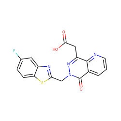 O=C(O)Cc1nn(Cc2nc3cc(F)ccc3s2)c(=O)c2cccnc12 ZINC000003785345