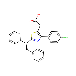 O=C(O)Cc1sc([C@@H](Cc2ccccc2)c2ccccc2)nc1-c1ccc(Cl)cc1 ZINC000045384756