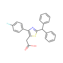 O=C(O)Cc1sc(C(c2ccccc2)c2ccccc2)nc1-c1ccc(F)cc1 ZINC000035932671