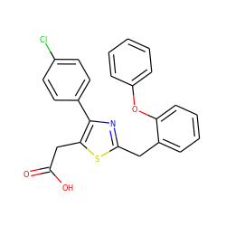 O=C(O)Cc1sc(Cc2ccccc2Oc2ccccc2)nc1-c1ccc(Cl)cc1 ZINC000045337196