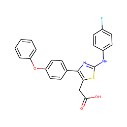 O=C(O)Cc1sc(Nc2ccc(F)cc2)nc1-c1ccc(Oc2ccccc2)cc1 ZINC000013425542