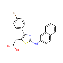 O=C(O)Cc1sc(Nc2ccc3ccccc3c2)nc1-c1ccc(Br)cc1 ZINC000045390477