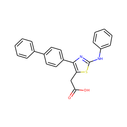 O=C(O)Cc1sc(Nc2ccccc2)nc1-c1ccc(-c2ccccc2)cc1 ZINC000045371850