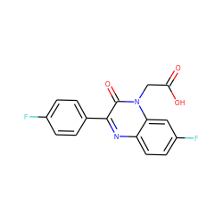 O=C(O)Cn1c(=O)c(-c2ccc(F)cc2)nc2ccc(F)cc21 ZINC000299856364