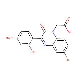 O=C(O)Cn1c(=O)c(-c2ccc(O)cc2O)nc2cc(Br)ccc21 ZINC000299861264