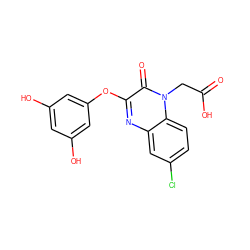 O=C(O)Cn1c(=O)c(Oc2cc(O)cc(O)c2)nc2cc(Cl)ccc21 ZINC000473084163