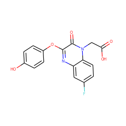 O=C(O)Cn1c(=O)c(Oc2ccc(O)cc2)nc2cc(F)ccc21 ZINC000473084950