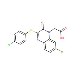 O=C(O)Cn1c(=O)c(Sc2ccc(Cl)cc2)nc2ccc(Br)cc21 ZINC000299864325