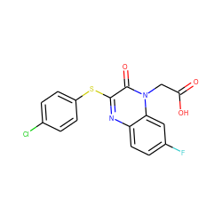 O=C(O)Cn1c(=O)c(Sc2ccc(Cl)cc2)nc2ccc(F)cc21 ZINC000299863597