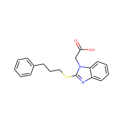 O=C(O)Cn1c(SCCCc2ccccc2)nc2ccccc21 ZINC000084759276