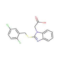 O=C(O)Cn1c(SCc2cc(Cl)ccc2Cl)nc2ccccc21 ZINC000084654159