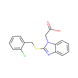 O=C(O)Cn1c(SCc2ccccc2Cl)nc2ccccc21 ZINC000084652903