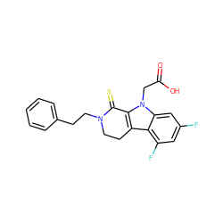 O=C(O)Cn1c2c(c3c(F)cc(F)cc31)CCN(CCc1ccccc1)C2=S ZINC000073197725