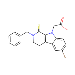 O=C(O)Cn1c2c(c3cc(Br)ccc31)CCN(Cc1ccccc1)C2=S ZINC000073198942