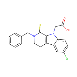 O=C(O)Cn1c2c(c3cc(Cl)ccc31)CCN(Cc1ccccc1)C2=S ZINC000082156806