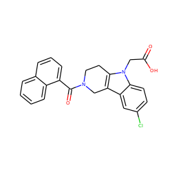 O=C(O)Cn1c2c(c3cc(Cl)ccc31)CN(C(=O)c1cccc3ccccc13)CC2 ZINC000096271037