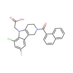 O=C(O)Cn1c2c(c3cc(F)cc(Cl)c31)CN(C(=O)c1cccc3ccccc13)CC2 ZINC000096271038