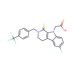 O=C(O)Cn1c2c(c3cc(F)ccc31)CCN(Cc1ccc(C(F)(F)F)cc1)C2=S ZINC000073198539