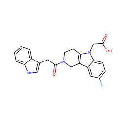 O=C(O)Cn1c2c(c3cc(F)ccc31)CN(C(=O)Cc1c[nH]c3ccccc13)CC2 ZINC000096271030