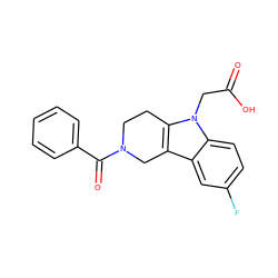 O=C(O)Cn1c2c(c3cc(F)ccc31)CN(C(=O)c1ccccc1)CC2 ZINC000034640751