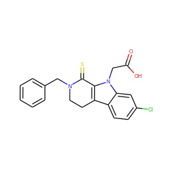 O=C(O)Cn1c2c(c3ccc(Cl)cc31)CCN(Cc1ccccc1)C2=S ZINC000073199399