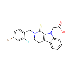 O=C(O)Cn1c2c(c3ccccc31)CCN(Cc1ccc(Br)cc1F)C2=S ZINC000082156804