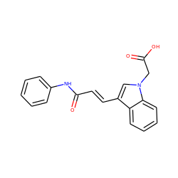 O=C(O)Cn1cc(/C=C/C(=O)Nc2ccccc2)c2ccccc21 ZINC000096271129